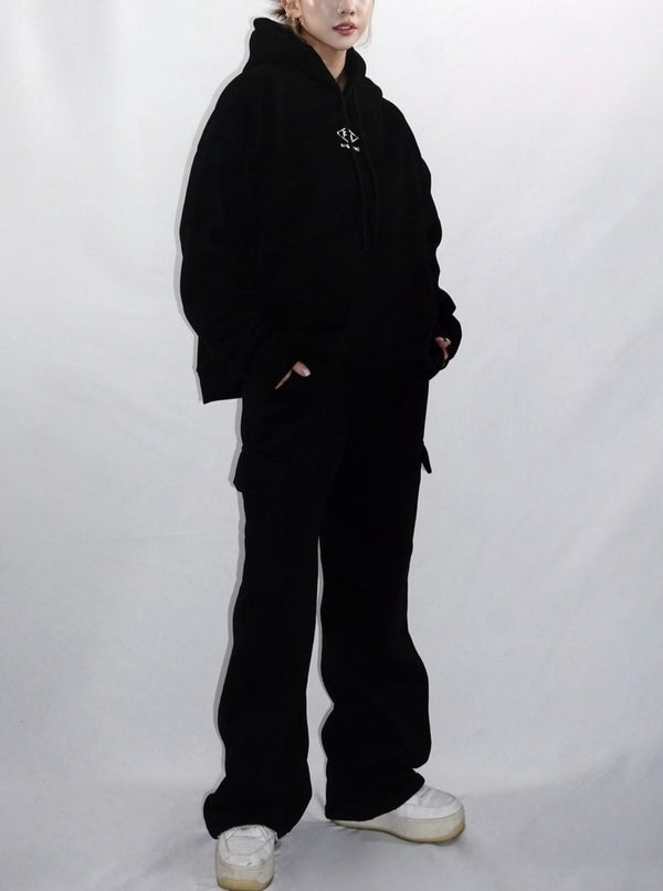 Hoodie＆２way cargo sweat setup（BLACK）