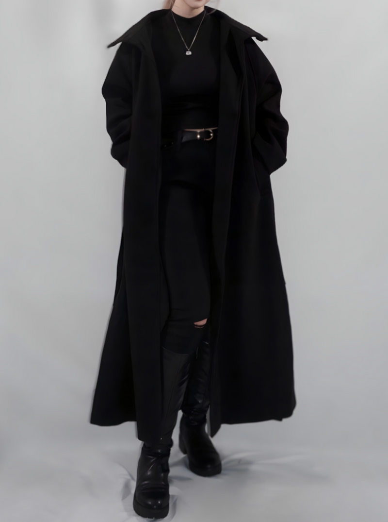Fake wool  stand collar coat