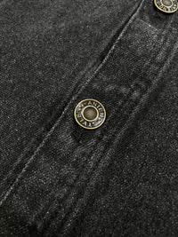 Button slit denim one piece（BLACK）