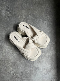 Soft cross belt platform sandals