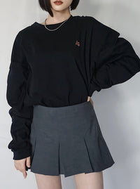 AD point logo long tee（BLACK）