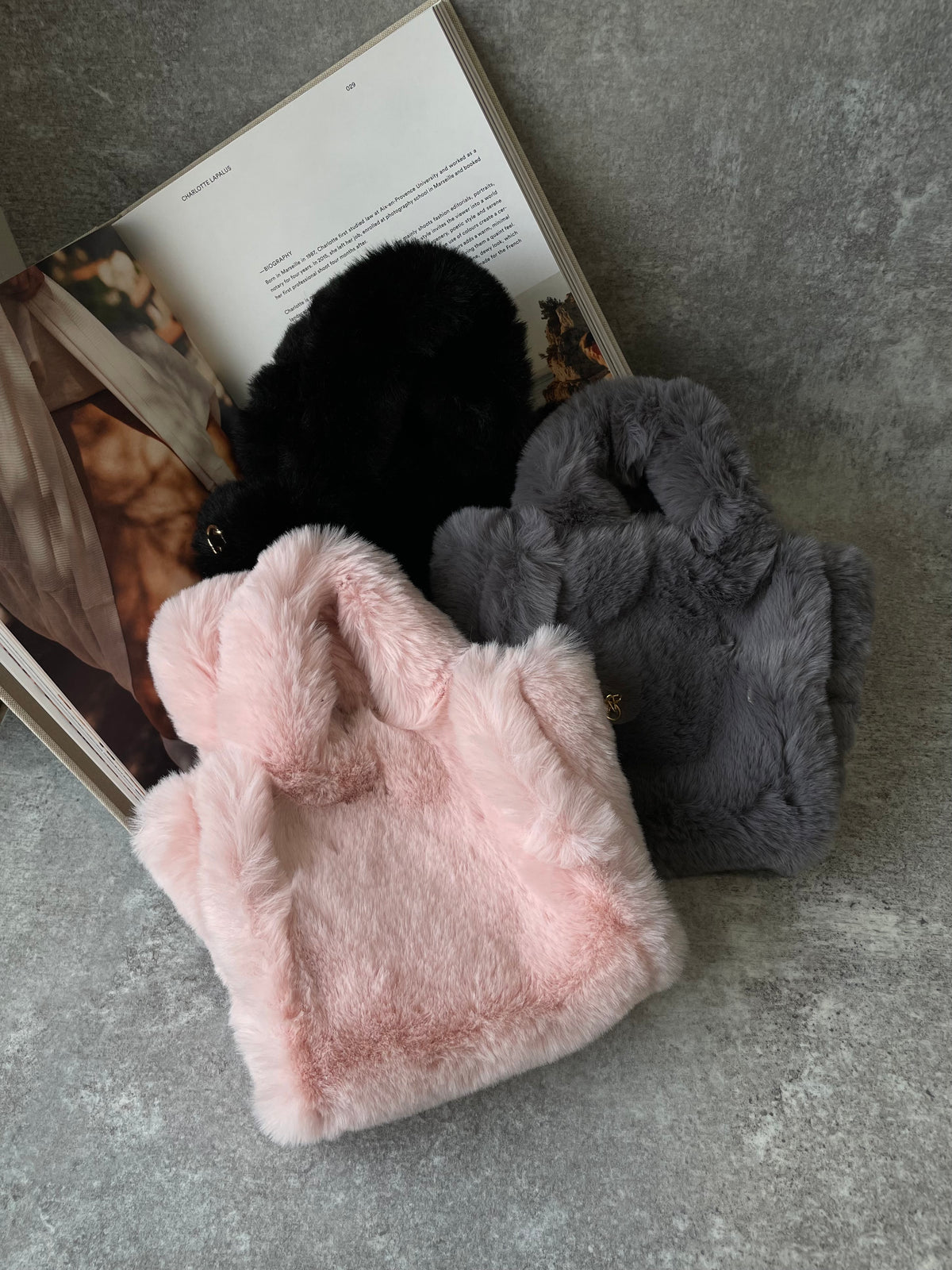 Fluffy mini tote bag （five colors）