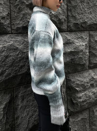 Gradation arm warmer knit（BLACK）