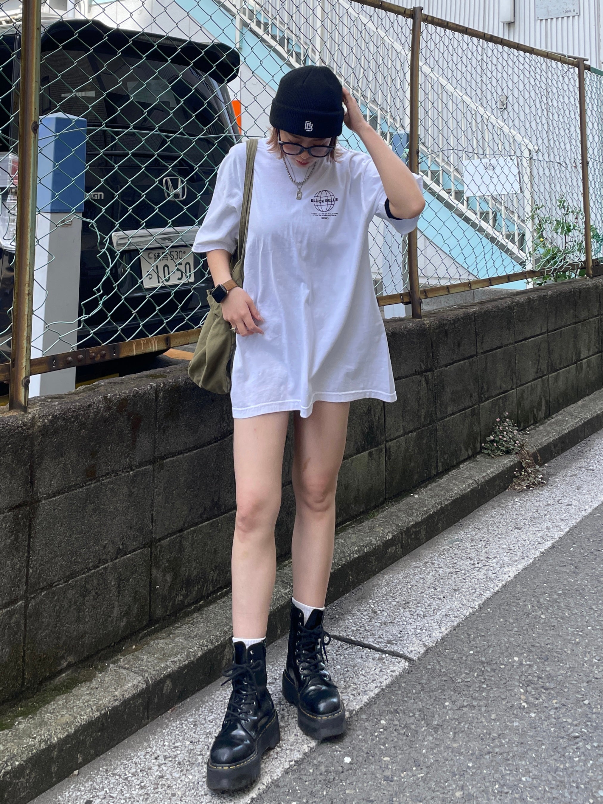 Vintage big silhouette tee（WHITE） – ANIEND